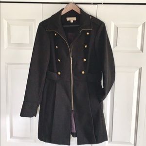 COPY - Decree Peacoat in Black With Brass Buttons